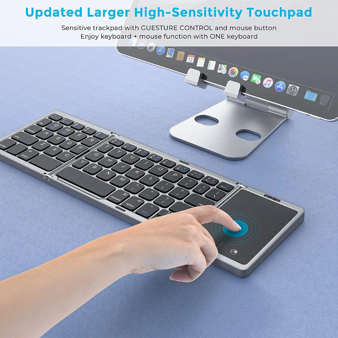Cooger1 Wireless, Bluetooth, Rechargeable Folding Portable Keyboards for PC Mac Smartphone Windows iOS Android