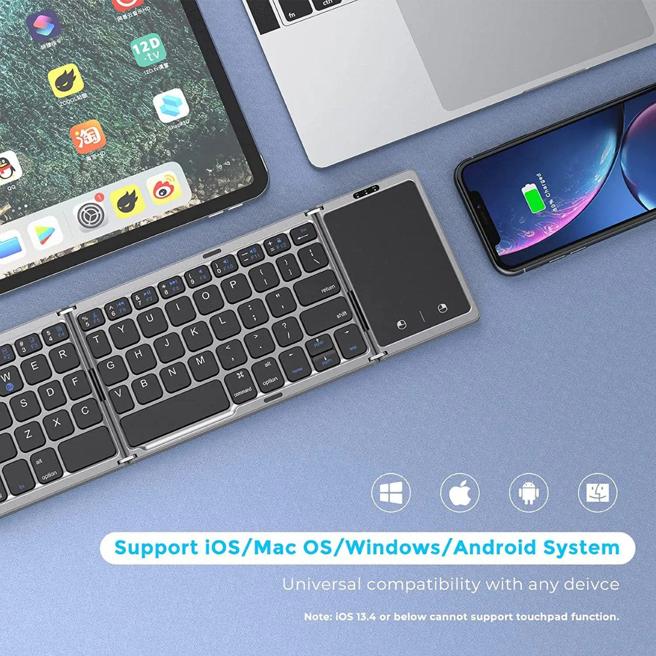 Cooger1 Wireless, Bluetooth, Rechargeable Folding Portable Keyboards for PC Mac Smartphone Windows iOS Android